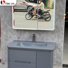 Tủ Lavabo Nhựa PVC  Cao Cấp Xám Xanh