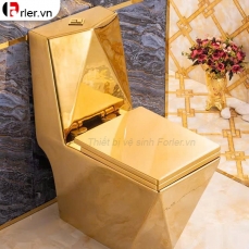 Bồn Cầu Một Khối Men Sứ Vàng Đồng Cao Cấp Forler