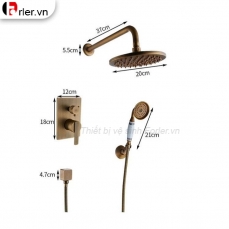 Sen Cây Tắm Âm Tường Bằng Đồng Nóng Lạnh Forler