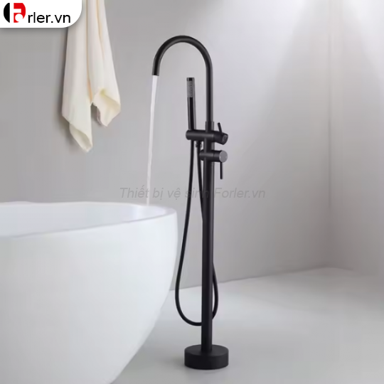 Vòi Sen Bồn Tắm Đặt Sàn Đen FORLER