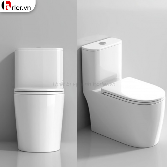 Bồn Cầu Nắp Bầu Trắng Sứ Cao Cấp FORLER