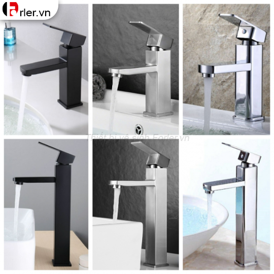 Vòi Lavabo Vuông 20cm 30cm Nóng - Lạnh Forler 