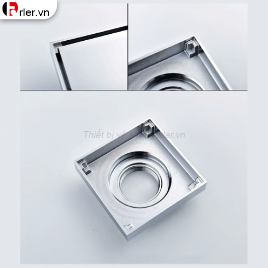 Phễu Sàn Vuông Inox 304 - Bóng 10x10 FORLER