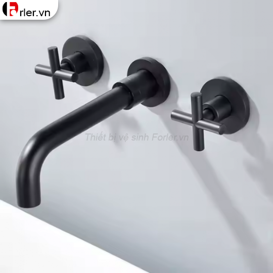 Vòi Lavabo Âm Tường Đồng Thau Mạ Crome FORLER