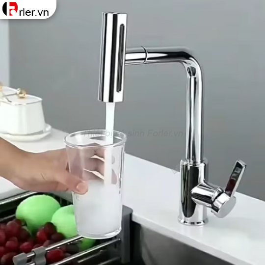 Vòi Rửa Chén Lạnh Đồng Thau Mạ Crome FORLER