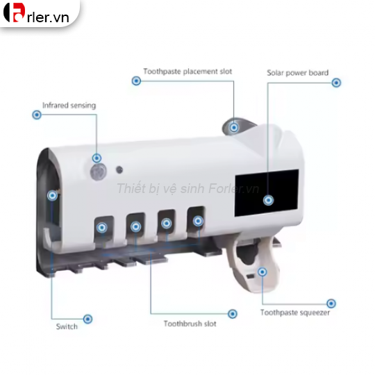 Giá treo bàn chải đánh răng khử khuẩn tia UV – Công nghệ Châu Âu FORLER
