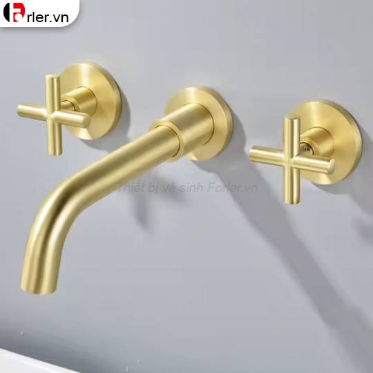 Vòi Lavabo Âm Tường Đồng Thau Mạ Crome FORLER