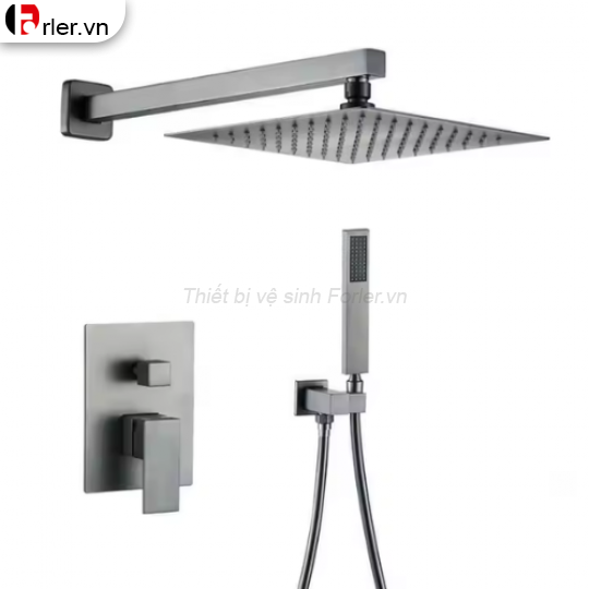 Sen Tắm Âm Tường Inox 304 Sơn Tĩnh Điện Xám FORLER