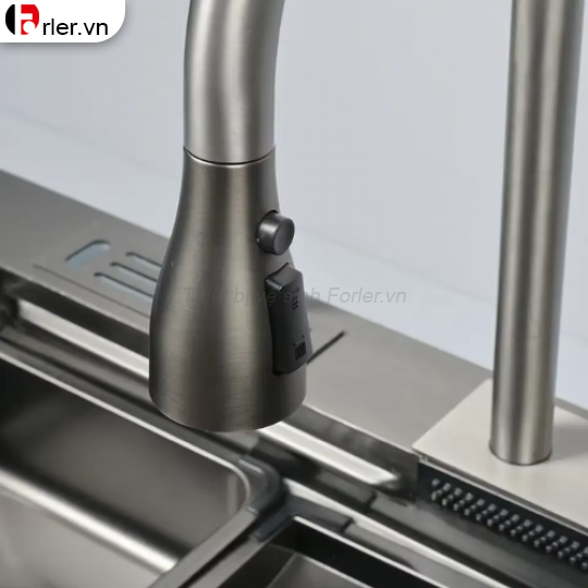 Chậu Rửa Chén Nano Xám Đen Có Bàn Chờ FORLER