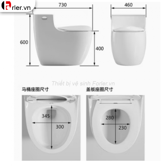 Bồn Cầu Một Khối Cao Cấp Sứ FORLER