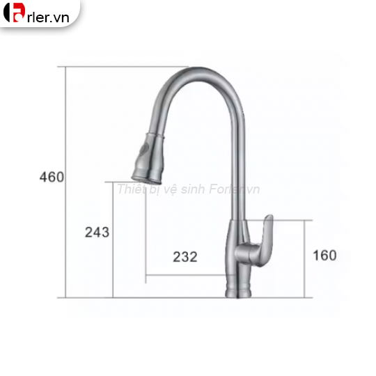 Vòi Rửa Chén Nóng Lạnh, Dây Kéo FORLER
