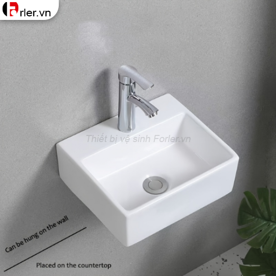 Chậu Lavabo Vuông Treo Tường FORLER