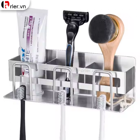Kệ Để Bàn Chải Inox 304 Dán Tường (3 ngăn) FORLER