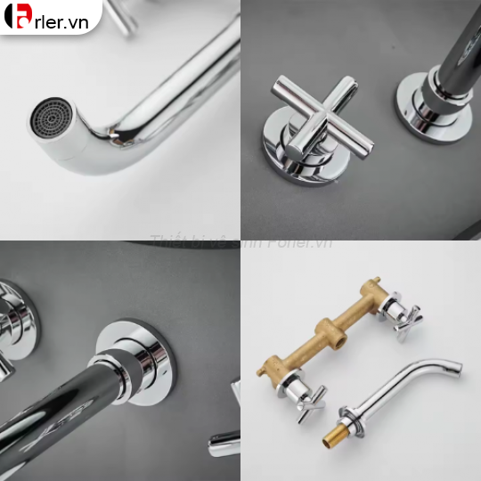 Vòi Lavabo Âm Tường Đồng Thau Mạ Crome FORLER