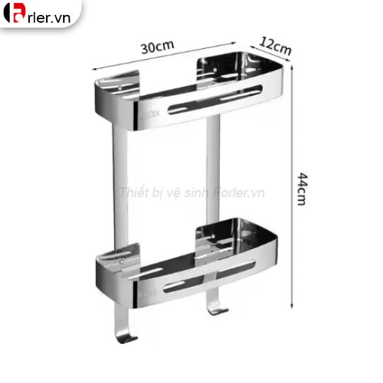 Kệ Treo Tường Thẳng 2 Tầng INOX 304 FORLER