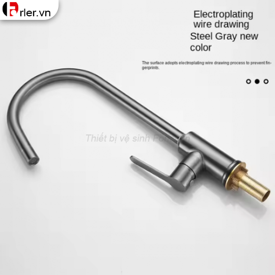 Vòi Rửa Chén Lạnh INOX Phủ Nano Xám FORLER
