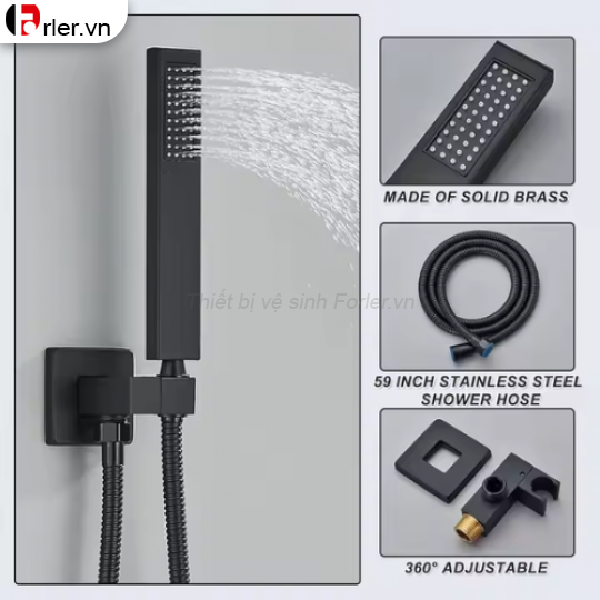 Sen Tắm Âm Tường Đồng Thau Sơn Tĩnh Điện Đen FORLER