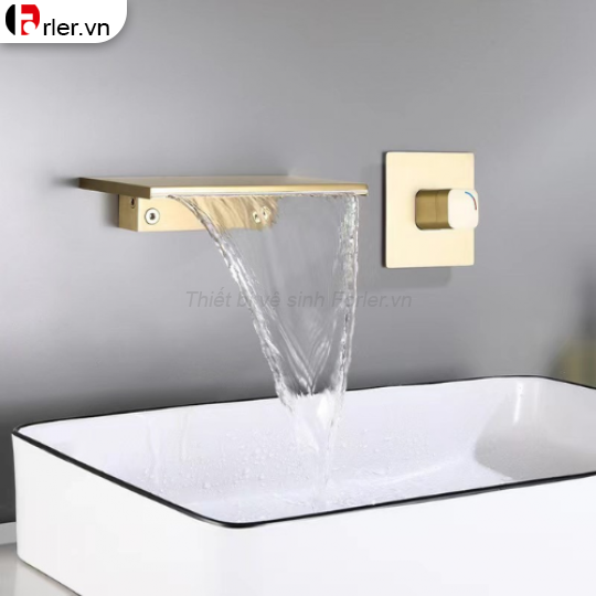 Vòi Rửa Tay Âm Tường Màu Vàng FORLER