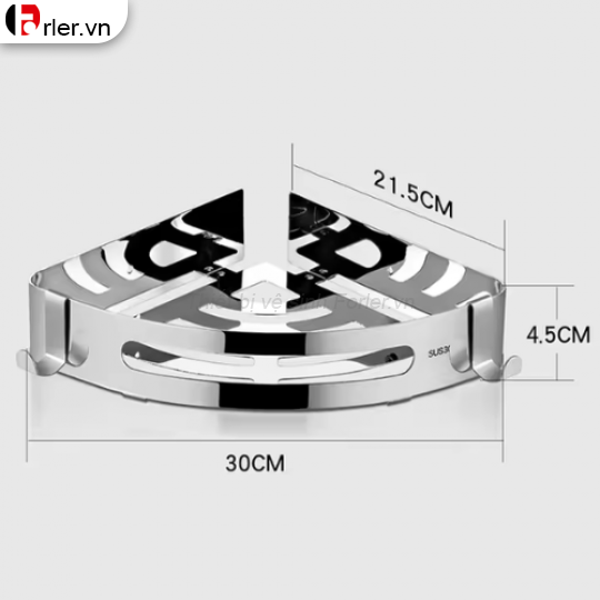 Kệ Góc Lỗ Treo Tường Inox - 1 TẦNG FORLER
