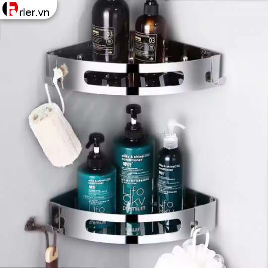 Kệ Góc Lỗ Treo Tường Inox - 1 TẦNG FORLER