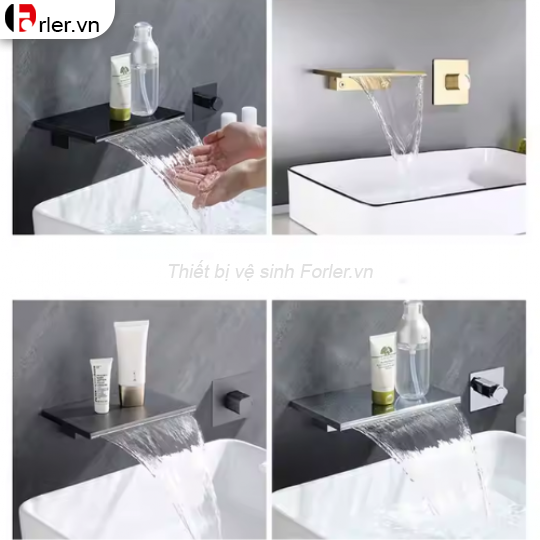 Vòi Rửa Tay Âm Tường Màu Vàng FORLER