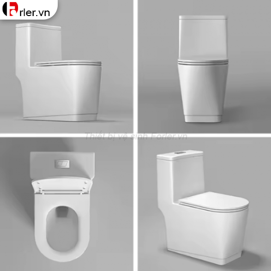 Bồn Cầu 1 Khối Sứ Cạnh Vuông FORLER