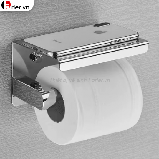 Móc Treo Giấy Vệ Sinh Có Khay Inox Bóng FORLER