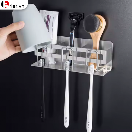 Kệ Để Bàn Chải Inox 304 Dán Tường (3 ngăn) FORLER