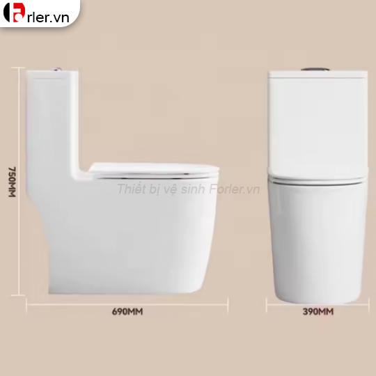 Bồn Cầu Một Khối Trắng Sứ FORLER
