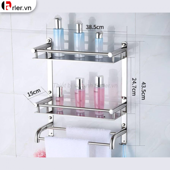Kệ Treo Tường Thẳng 2 Tầng INOX 304 KG03 FORLER