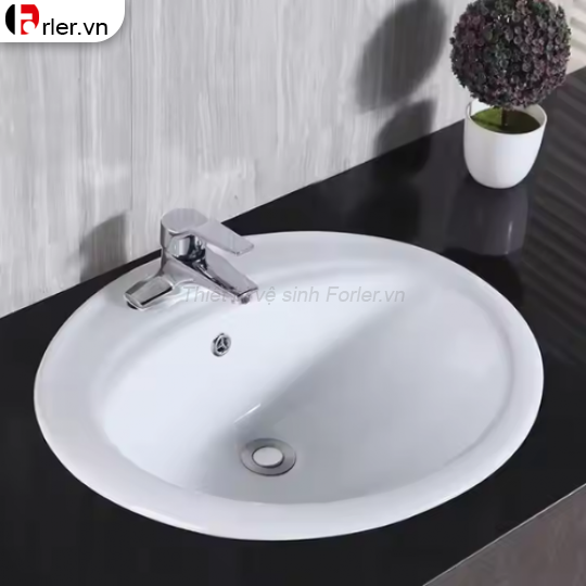 Lavabo Rửa Mặt Oval Âm Bàn Dương Vành FORLER
