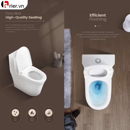 Bồn Cầu 1 Khối Sứ Phủ Nano FORLER