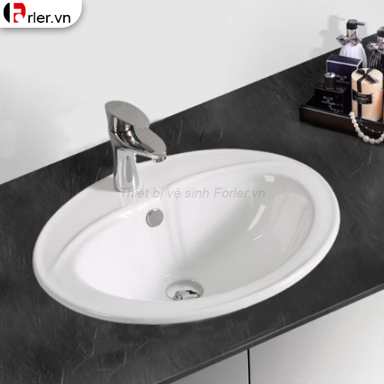 Lavabo Rửa Mặt Oval Âm Bàn Dương Vành FORLER
