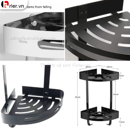 Kệ Góc Treo Tường INOX 304 KG04 FORLER