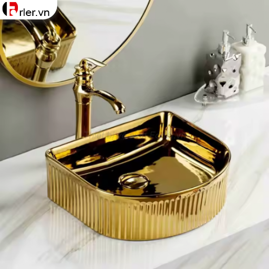 Chậu Lavabo Đặt Bàn Màu Vàng Luxury FORLER