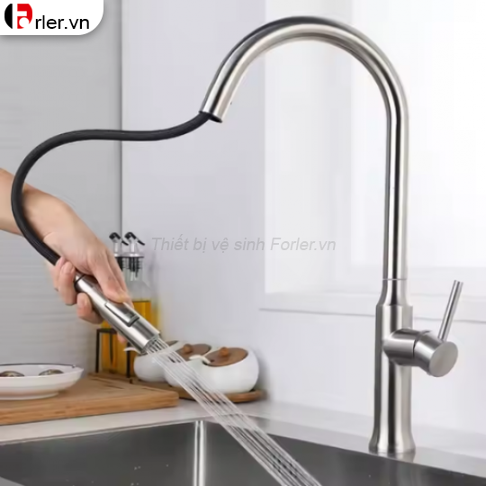 Vòi Rửa Chén Lạnh Rút Dây FORLER 