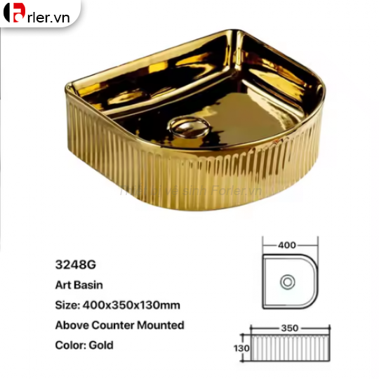 Chậu Lavabo Đặt Bàn Màu Vàng Luxury FORLER