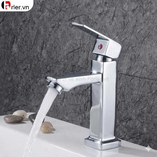 Vòi Lavabo Vuông lạnh Đồng Thau Mạ Crome Forler 
