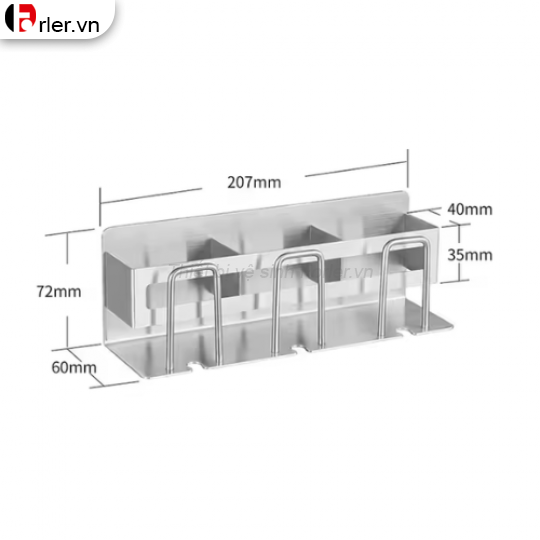 Kệ Để Bàn Chải Inox 304 Dán Tường (3 ngăn) FORLER