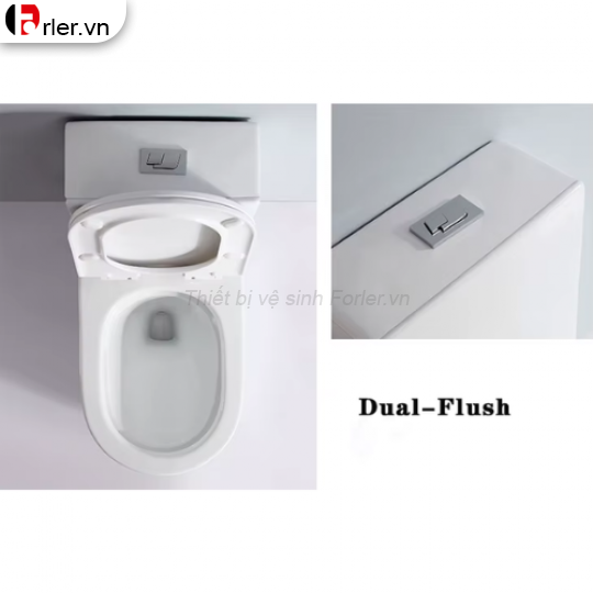 Bồn Cầu 1 Khối Men Sứ Trắng Phủ Nano Cao Cấp FORLER