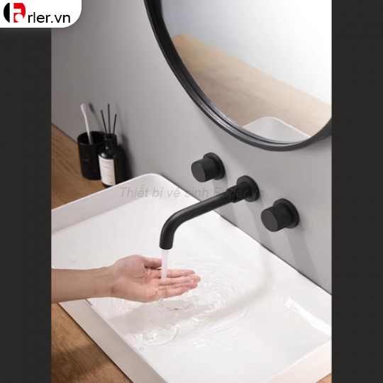 Vòi Lavabo Nóng Lạnh Bằng Đồng Âm Tường FORLER