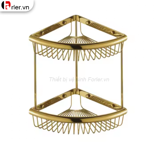 Kệ Góc Treo Tường Đồng Mạ Màu Vàng Đen FORLER