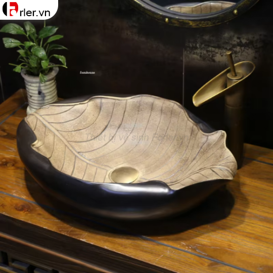 Lavabo Sứ Nung Chiếc Lá FORLER