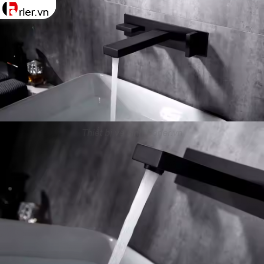 Vòi Lavabo Âm Tường Màu Đen FORLER