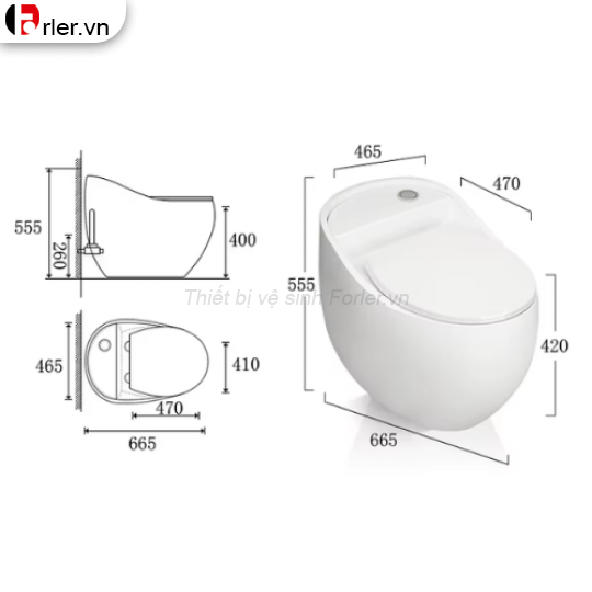 Bồn Cầu Trứng Trắng Cao Cấp FORLER