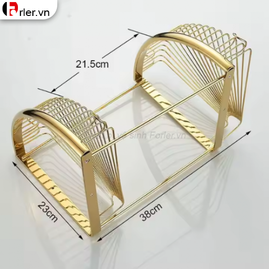 Kệ Góc Treo Tường Đồng Mạ Màu Vàng Đen FORLER