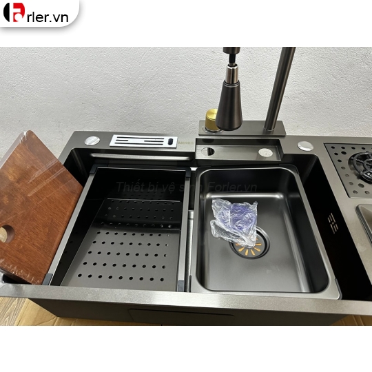 Chậu Rửa Chén Nano Xám Đen Có Bàn Chờ Forler