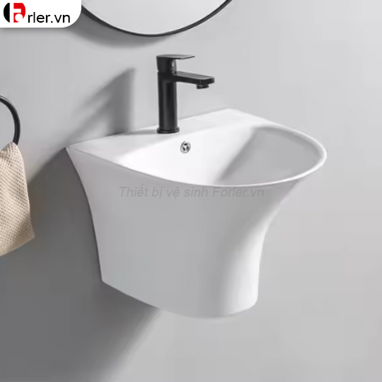Chậu Lavabo Treo Tường Liền Chân FORLER