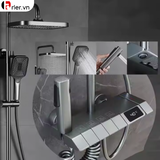Sen Cây Tắm Đứng Đồng Thau Sơn Tĩnh Điện Xám FORLER