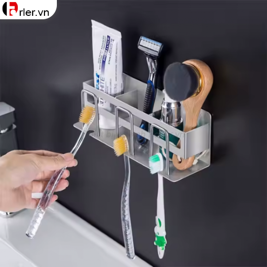 Kệ Để Bàn Chải Inox 304 Dán Tường (3 ngăn) FORLER